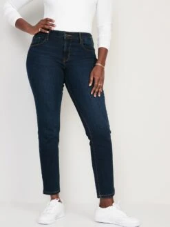 Old Navy Mid-Rise Power Slim Straight Jeans For Women -Eddie Bauer Store cn50634183