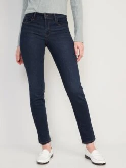 Old Navy Mid-Rise Power Slim Straight Jeans For Women -Eddie Bauer Store cn50882951