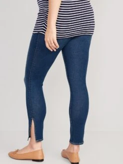 Old Navy Maternity Rollover-Panel Side-Slit 360° Stretch Skinny Jeans -Eddie Bauer Store cn52717845