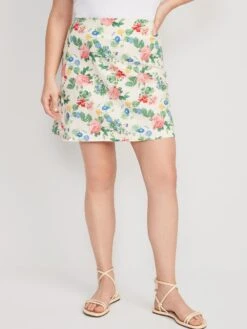 Old Navy High-Waisted Linen-Blend Mini A-Line Skirt For Women -Eddie Bauer Store cn53218677