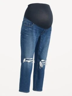 Old Navy Maternity Full Panel Ripped Boyfriend Jeans -Eddie Bauer Store cn53291712