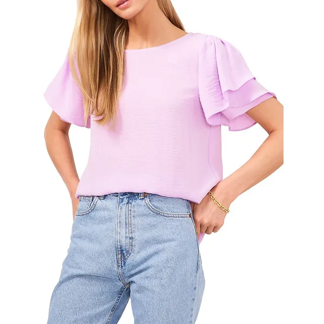 Vince Camuto Tulip-Sleeve Crinkle Gauze Blouse 3 Vince Camuto Tulip-Sleeve Crinkle Gauze Blouse