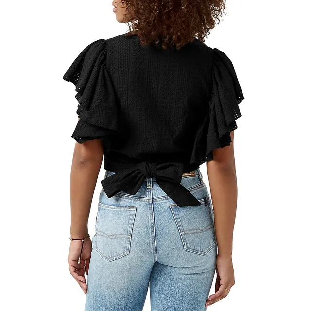 Kate Wrap-Front Frill-Sleeve Blouse 4 Kate Wrap-Front Frill-Sleeve Blouse - Image 2