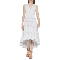 Calvin Klein Tiered Flounce-Hem Dress
