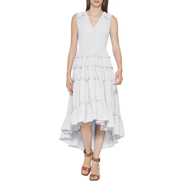 Calvin Klein Tiered Flounce-Hem Dress 3 Calvin Klein Tiered Flounce-Hem Dress