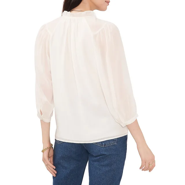 Vince Camuto Splitneck Raglan Peasant-Sleeve Blouse 4 Vince Camuto Splitneck Raglan Peasant-Sleeve Blouse - Image 2