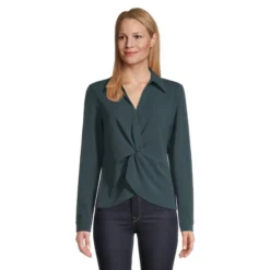 Calvin Klein Scuba Crepe Twist-Front Top