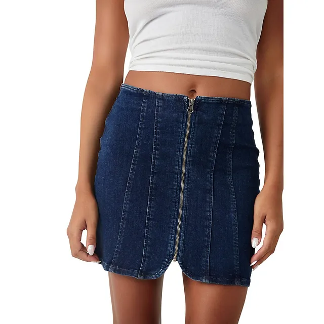 FREE PEOPLE Layla High-Rise Denim Mini Skirt 6 FREE PEOPLE Layla High-Rise Denim Mini Skirt - Image 4