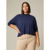 Plus Cropped Long-Sleeve Top