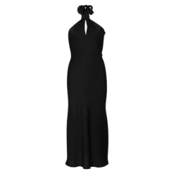 NEVER FULLY DRESSED Halter Keyhole Maxi Gown