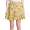 Lipsy Scallop-Trim Floral Mini Skirt