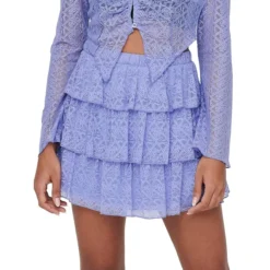 ONLY Isla Lace Tiered Mini Skirt