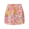 ONLY Patchwork Scarf-Print Satin Skort