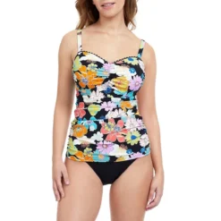 Rising Sun Floral D-Cup Tankini Top