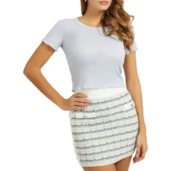 Guess Crewneck Smocked Top