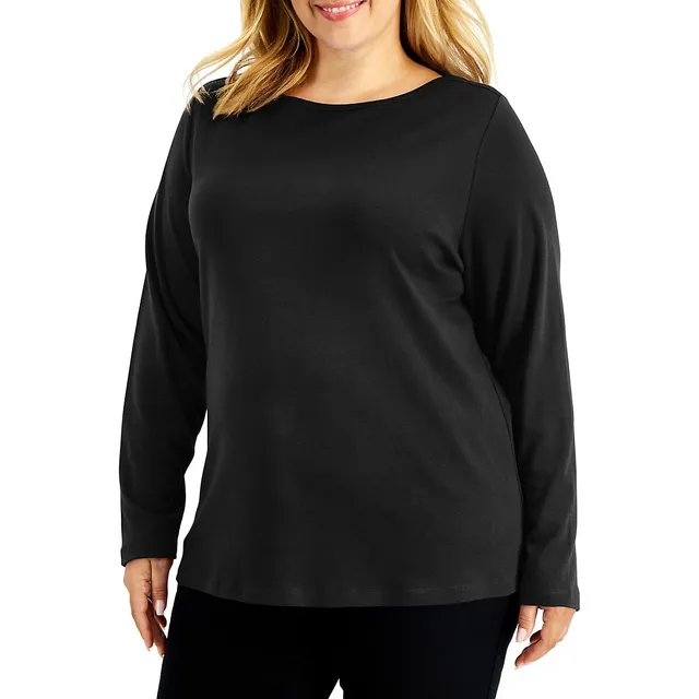 Plus Boatneck Long-Sleeve Top 3 Plus Boatneck Long-Sleeve Top