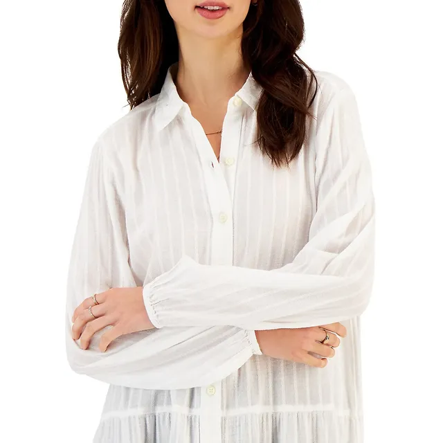 Textured-Stripe Tiered Shirt 5 Textured-Stripe Tiered Shirt - Image 3