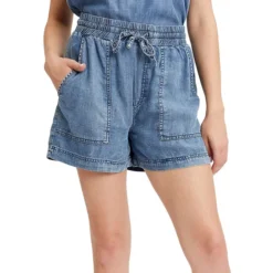 Pull-On Denim Shorts