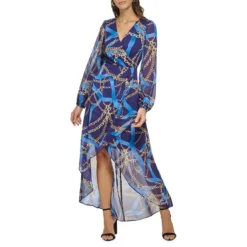 Guess Faux-Wrap V-Neck Maxi Dress