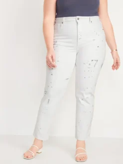Old Navy High-Waisted OG Straight Paint-Splatter White Ankle Jeans For Women -Eddie Bauer Store https3A2F2Foldnavy.gapcanada.ca2Fwebcontent2F00502F3992F6912Fcn50399691.jpg 640x