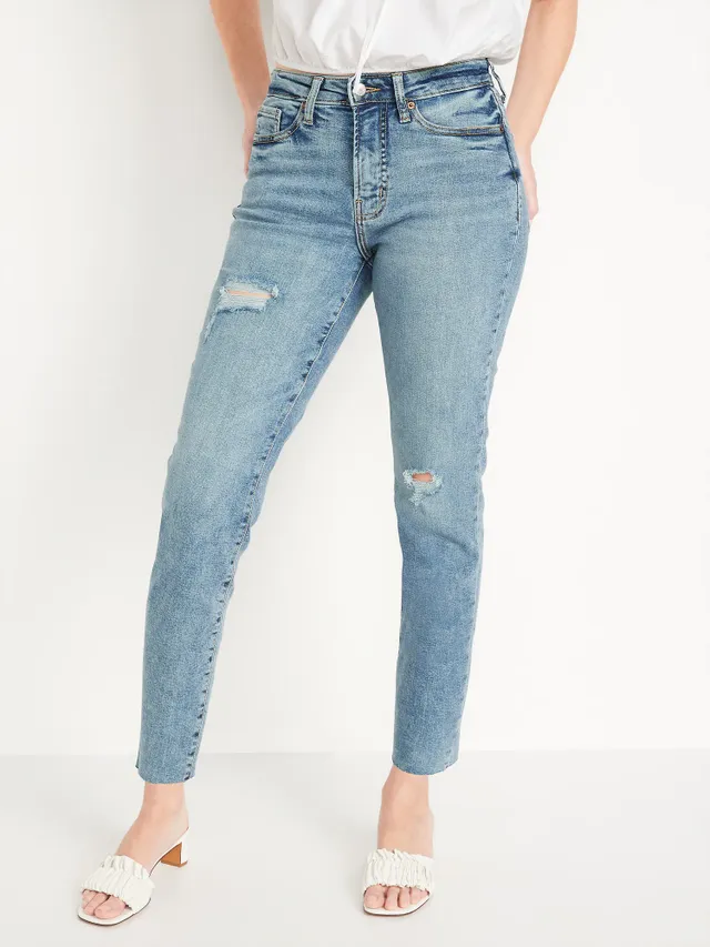 Old Navy High-Waisted OG Straight Ripped Cut-Off Ankle Jeans For Women 3 Old Navy High-Waisted OG Straight Ripped Cut-Off Ankle Jeans For Women