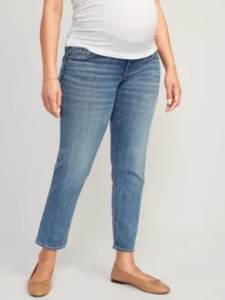 Old Navy Maternity Front Low Panel O.G. Straight Side-Slit Jeans