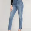 Old Navy Higher High-Waisted O.G. Straight Side-Slit Ankle Jeans For Women