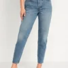 Old Navy High-Waisted Button-Fly Slouchy Taper Non-Stretch Ankle Jeans For Women