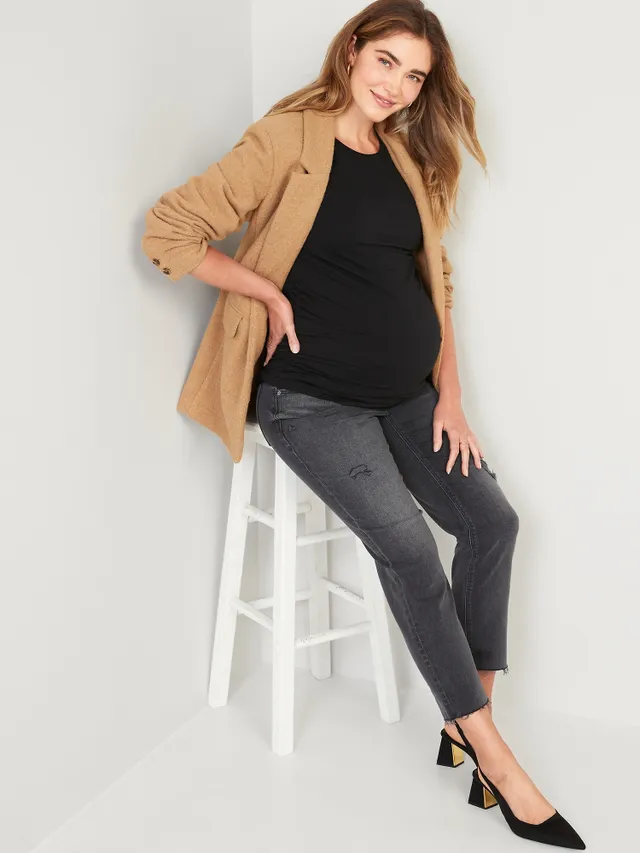 Old Navy Maternity Full Panel Boyfriend Straight Ripped Black Jeans 5 Old Navy Maternity Full Panel Boyfriend Straight Ripped Black Jeans - Image 3