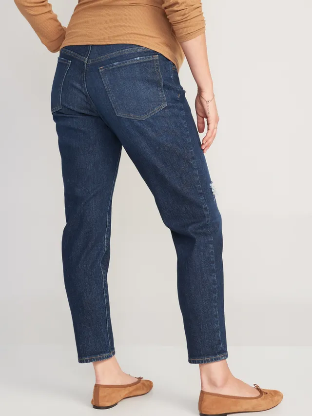 Old Navy Maternity Full Panel O.G. Straight Ripped Ankle Jeans 4 Old Navy Maternity Full Panel O.G. Straight Ripped Ankle Jeans - Image 2