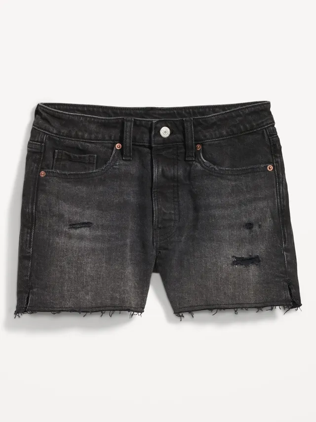 Old Navy High-Waisted Button-Fly O.G. Straight Ripped Side-Slit Jean Shorts For Women -- 3-inch Inseam 6 Old Navy High-Waisted Button-Fly O.G. Straight Ripped Side-Slit Jean Shorts For Women -- 3-inch Inseam - Image 4