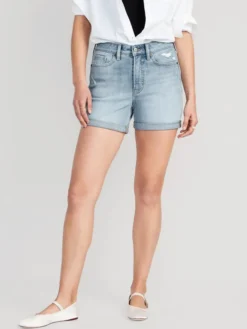 Old Navy High-Waisted OG Cuffed Jean Shorts For Women -- 5-inch Inseam