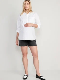Old Navy Maternity Full Panel OG Straight Black Cut-Off Jean Shorts -- 5 -inch Inseam -Eddie Bauer Store https3A2F2Foldnavy.gapcanada.ca2Fwebcontent2F00522F6192F1332Fcn52619133.jpg 640x