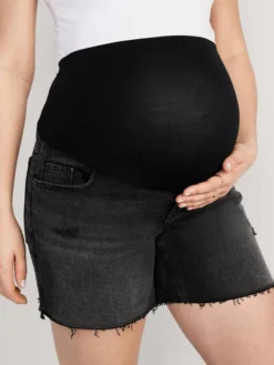 Old Navy Maternity Full Panel OG Straight Black Cut-Off Jean Shorts -- 5 -inch Inseam -Eddie Bauer Store https3A2F2Foldnavy.gapcanada.ca2Fwebcontent2F00522F6192F5992Fcn52619599.jpg 640x