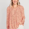 Old Navy Crinkled Smocked Poet Swing Blouse For Women