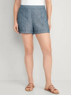 Old Navy High-Waisted Linen-Blend Chambray Shorts For Women -- 3.5-inch Inseam -Eddie Bauer Store https3A2F2Foldnavy.gapcanada.ca2Fwebcontent2F00522F8412F6782Fcn52841678.jpg 640x