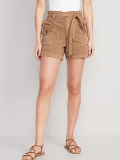Old Navy Extra High-Waisted Tie-Front Cargo Workwear Shorts For Women - 4-inch Inseam -Eddie Bauer Store https3A2F2Foldnavy.gapcanada.ca2Fwebcontent2F00522F8642F0432Fcn52864043.jpg 640x