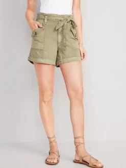 Old Navy Extra High-Waisted Tie-Front Cargo Workwear Shorts For Women - 4-inch Inseam -Eddie Bauer Store https3A2F2Foldnavy.gapcanada.ca2Fwebcontent2F00522F9162F5742Fcn52916574.jpg 640x