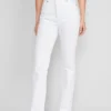Old Navy Extra High-Waisted Button-Fly White-Wash Cut-Off Kicker Boot-Cut Jeans For Women