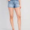 Old Navy High-Waisted Button-Fly OG Straight Ripped Super-Short Cut-Off Jean Shorts For Women -- 1.5-inch Inseam