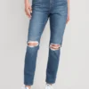 Old Navy Mid-Rise Boyfriend Straight Ripped Jeans For Women