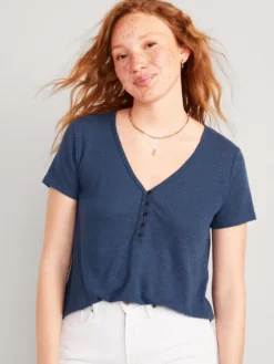 Old Navy Linen-Blend V-Neck Henley T-Shirt For Women -Eddie Bauer Store https3A2F2Foldnavy.gapcanada.ca2Fwebcontent2F00532F0672F3612Fcn53067361.jpg 640x