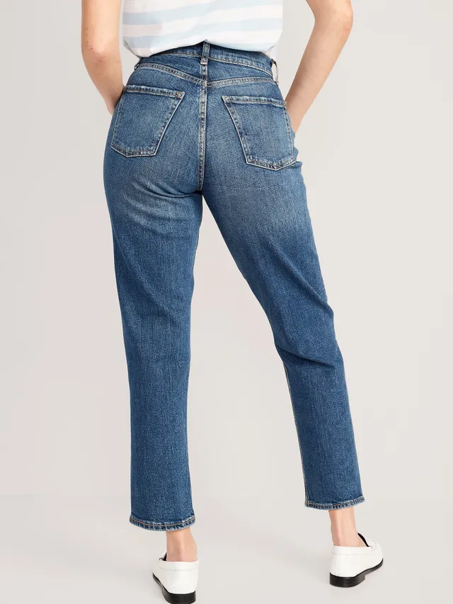 Old Navy Curvy Extra High-Waisted Sky-Hi Straight Button-Fly Ripped Jeans For Women 4 Old Navy Curvy Extra High-Waisted Sky-Hi Straight Button-Fly Ripped Jeans For Women - Image 2
