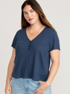 Old Navy Linen-Blend V-Neck Henley T-Shirt For Women -Eddie Bauer Store https3A2F2Foldnavy.gapcanada.ca2Fwebcontent2F00532F1462F8932Fcn53146893.jpg 640x