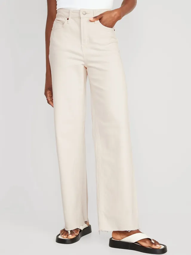 Old Navy Extra High-Waisted Ecru-Wash Wide-Leg Cut-Off Jeans For Women 3 Old Navy Extra High-Waisted Ecru-Wash Wide-Leg Cut-Off Jeans For Women