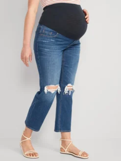 Old Navy Maternity Full Panel Ripped Boyfriend Jeans