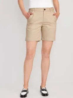 Old Navy High-Waisted Uniform Bermuda Shorts For Women -- 7-inch Inseam