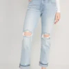Old Navy Mid-Rise Boyfriend Straight Roll Cuff Jeans For Women