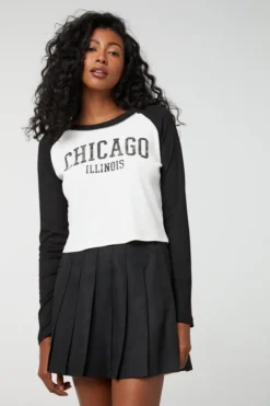 Ardene Destination Ultra-Cropped Raglan Tee In | Size | Polyester/Spandex