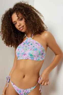 Ardene High Neck Bikini Top | Size | Polyester/Nylon/Elastane | Microfiber